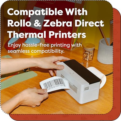 4" X 1" Direct Thermal Labels (13000 Count, 10 Rolls) - Barcode Labels | Wide Thermal Sticker Roll for Carton and Product Identification - Compatible With Zebra and Rollo Printers - Aegis Adhesives - size: 4" X 1"