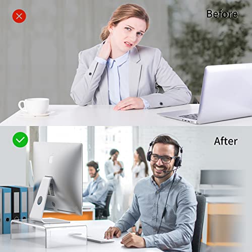 Acrylic Monitor Stand Riser Clear Laptop Stand Riser L12.5 xW7.5 xH4 - size: 12.5''