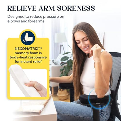 Thick Armrest Pads - Memory Foam Office Chair Arm Pads - Arm Rest for Desk Chair & Gaming Chair Armrest Pads - Chair Arm Covers - Elbow Support