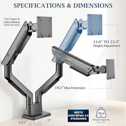 VIVO PRO Heavy Duty, Premium Dual Ultra-Wide Monitor Tension Arm, 24 inch to 38 inch Screens, Holds 59.4 lbs per Arm, Desk Mount Monitor Stand for 2 Ultrawides, Black, PRO-ST245B - color: Black