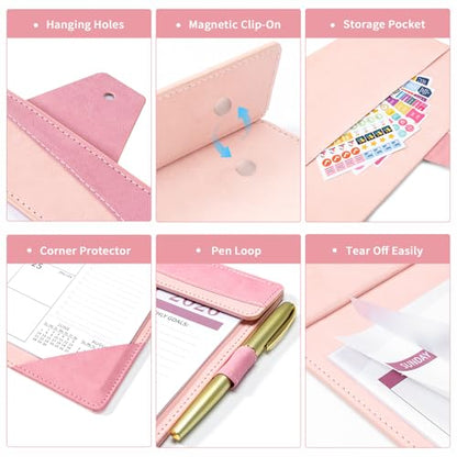 Ospelelf Desk Calendar 2026-2027 Large 12"x17" Leather Monthly Planner Pad with Protective Cover 18 Months Use July 2026 to December 2027 Pink - color: Pink, size: 12" X 17" (July.2026 - Dec.2027)