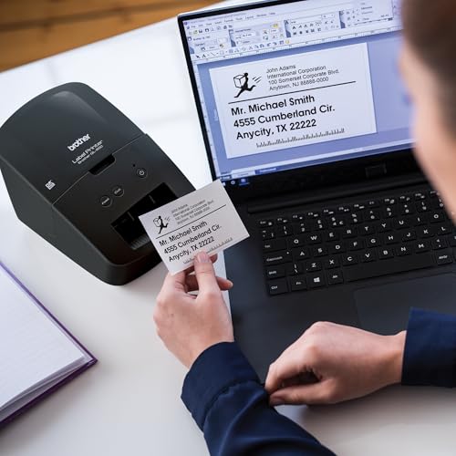 Brother QL-600 Desktop Monochrome Label Printer, up to 2.4" Label Width, No Ink Required, uses Genuine DK Drop-in Rolls for Fast Labeling and Easy Integration with Microsoft Applications - size: 2.4" Label Width