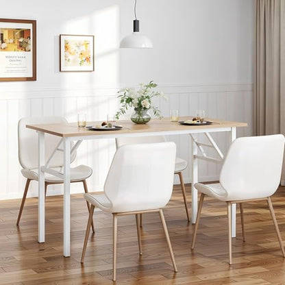 Need Office Computer Desk 47.2x23.6 in Sturdy Folding Laptop Table Pink Oak | White Frame Writing Gaming Work Table/Foldable Home Office Desk/Sewing Table, No Assembly Required - color: Pink Oak & White Frame, size: 47inch