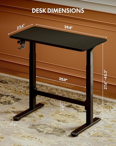 FLEXISPOT H7 Plus Mobile Standing Desk, Pneumatic Adjustable,One-Piece 40" - color: Black, size: 40"