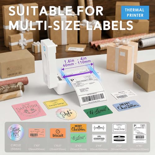 Forc Bluetooth Thermal Shipping Label Printer, 4x6, White | Wireless, Compatible with Android, iPhone, Windows & Mac, For Small Business, Works with Amazon, Etsy, USPS - color: White