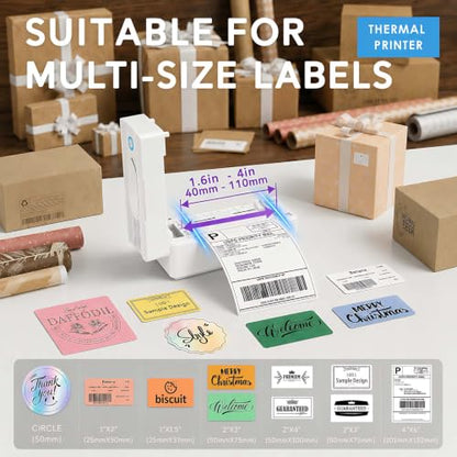 Forc Bluetooth Thermal Shipping Label Printer, 4x6, White | Wireless, Compatible with Android, iPhone, Windows & Mac, For Small Business, Works with Amazon, Etsy, USPS - color: White