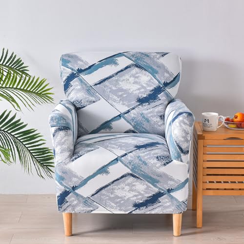 LiveGo Stretch Mid Century Modern Armchair Slipcover 1-Piece Jacquard Accent Chair Covers with Arms Soft Waterproof Chair Slipcovers for Living Room Furniture Protector Office (Color B) - color: Color B