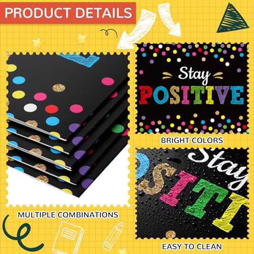 Honoson 24 Pcs Inspirational Privacy Folders for Students | Cardboard Desk Shields with Motivational Words, 6 Designs for Classroom Study, Tri-fold Exam Dividers, Bulk Test Boards - style: Polka Dots