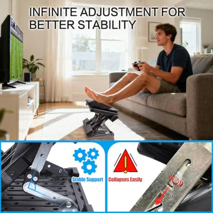 Adjustable Foot Rest Under Desk for Office,Home, Gaming & Study - color: Black, size: Large