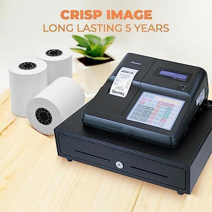 Thermal Credit Card Paper Rolls Printer Paper Receipts 3 1/8" 230' for Popular Credit Card Machines POS and Cash Registers BPA Free 50 Rolls - size: 3-1/8" x 230'