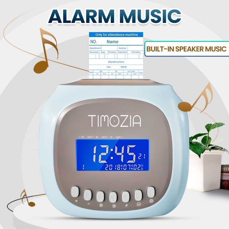 Time Clocks for Employees Small Business, Auto-Align Time Clock, 6 Punches per Day Time Machine | Clock in Machine for Employees with 100 Time Cards, 2 Ink Ribbons