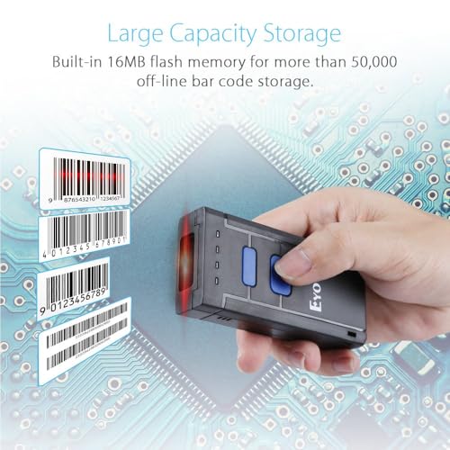 Eyoyo 3-in-1 Portable Mini 1D Inventory Bluetooth Barcode Scanner Wireless