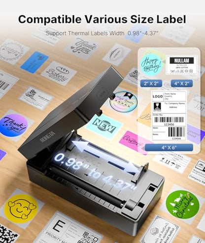 Rongta Bluetooth Thermal Shipping Label Printer, Wireless 4x6 Label Printer for Shipping Packages&Small Business, Compatible Windows/Mac/Android/iOS, RP425