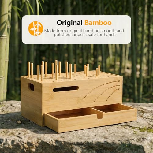 Homde Office Charging Station Organizer: 2 Layer Charger Holder (Natural) - color: Natural