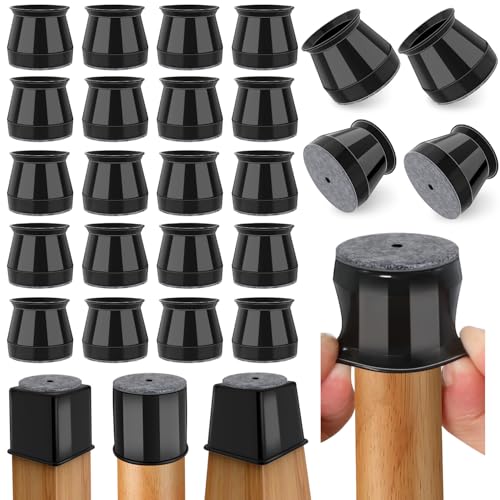 Ansible 24 Pcs Chair Leg Floor Protectors Round - color: Black, size: Round L