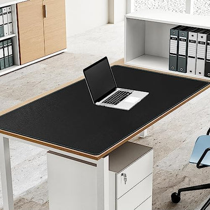 CENNBIE Leather Desk Mat Large, 43.6" x 23.6" Extended Mouse Pad (Black) - color: Black, size: 23.6" x 43.6"