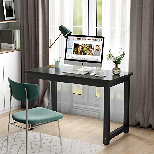 Tribesigns Computer Desk, 47 inch Modern Simple Office Desk Computer Table Study Writing Desk for Home Office, Black - color: Black, size: 47*23.6 inch