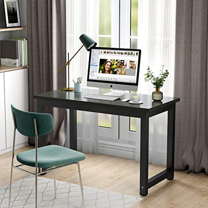 Tribesigns Computer Desk, 47 inch Modern Simple Office Desk Computer Table Study Writing Desk for Home Office, Black - color: Black, size: 47*23.6 inch