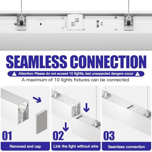 JTT 4FT LED Linear Light, 30W/40W/50W 3CCT 3000K/4000K/5000K CCT White - color: White 1 Pack（4FT）