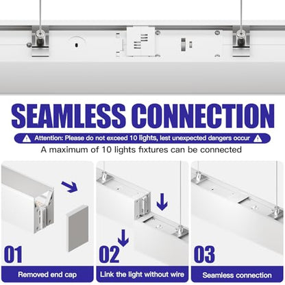 JTT 4FT LED Linear Light, 30W/40W/50W 3CCT 3000K/4000K/5000K CCT White - color: White 1 Pack（4FT）