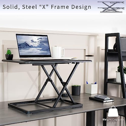 VIVO 26 in Single Top Standing Desk Converter, Ultra-Slim Desk Riser - color: Black, size: 26"