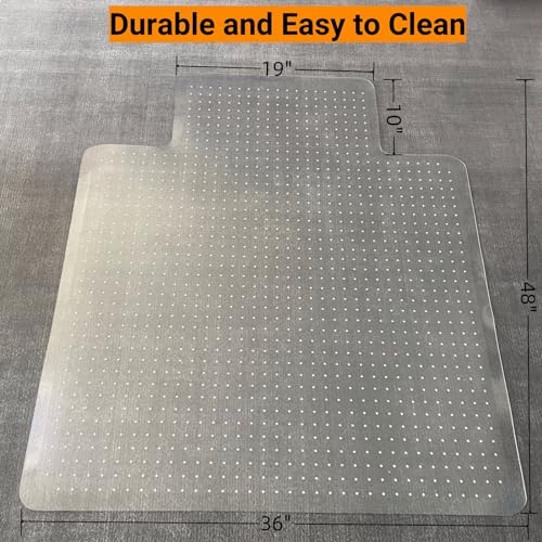 36"x 48"Office Chair Mat for Carpet, Heavy Duty Floor Protector - size: 36"x 48" Clear