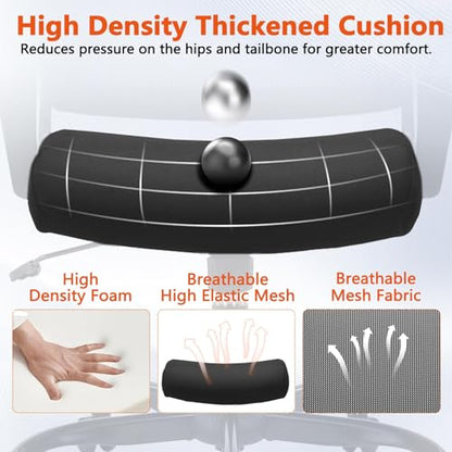 CLATINA Ergonomic Rolling Mesh Desk Chair with Executive Lumbar Support and Adjustable Swivel Design for Home Office Computer Black 12 Pack - size: 12 Pack