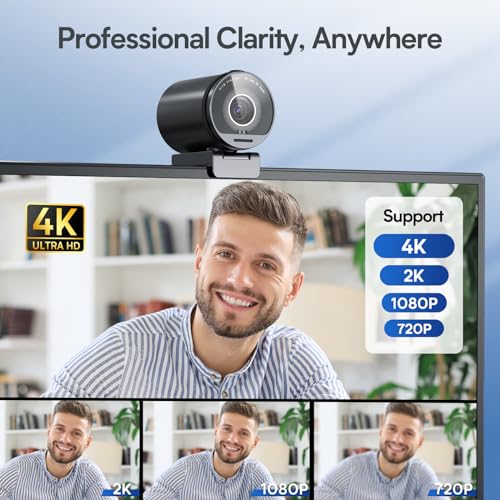 EMEET SmartCam S800-4K Webcam with Tripod for Streaming, Sony 1/2'' Sensor - style: S800 1/2" Sensor with Tripod