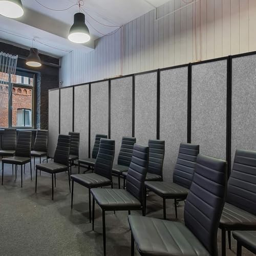 Room Partition 2.0 Upgrade Version,10'6"L* 6'7"H,5 Panel,Light Grey - color: Light Grey, size: 5