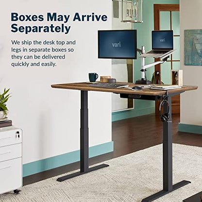 Vari Classic Electric Standing Desk – 60x30 – Reclaimed Wood/Slate - color: Reclaimed Wood / Slate Legs, size: 60 in x 30 in