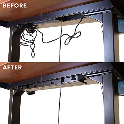 Mount-It! Premium Under Desk Cable Management Tray – 23" Heavy-Duty Steel Cable Tray & Cord Basket for Standing Desk & Home Office, Secure Crossbar or Screw Mount Wire Organizer (Black)