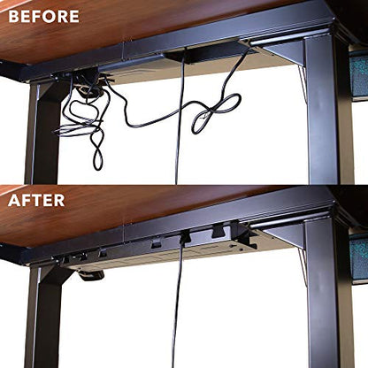 Mount-It! Premium Under Desk Cable Management Tray – 23" Heavy-Duty Steel Cable Tray & Cord Basket for Standing Desk & Home Office, Secure Crossbar or Screw Mount Wire Organizer (Black)
