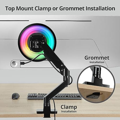 AVLT Single Monitor Arm Desk Mount for 34-57" Screens, Heavy Duty - Black | Fits One 44 lb Heavy Duty Monitor – Full Motion Height, Swivel, Tilt, Rotation – VESA 200x200, 200x100, 100x100, 75x75 - color: Black-34 to 57 Inch