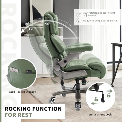 700lbs Big and Tall Office Chair, Large Heavy Duty Computer Desk Chair - color: Green