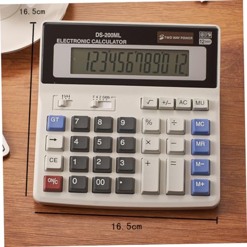 12-Digit Battery Dual Powered Handheld Electronic Business Mini Solar Basic Desktop Financial Scientific Office Calculator, Simple Desk Calculators with Large LCD Display