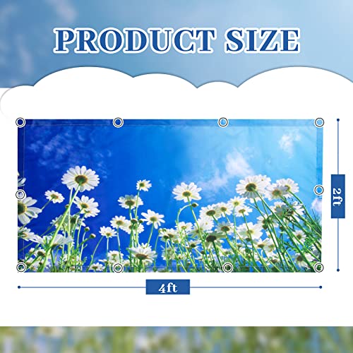 Patelai 4x2 Feet Light Covers for Classroom, Magnetic,Chamomile | Sky Cloud Print for Office Decor, Drop Ceiling Compatible, 10 Magnets Included, Filters Harsh Fluorescent Lighting - style: Chamomile