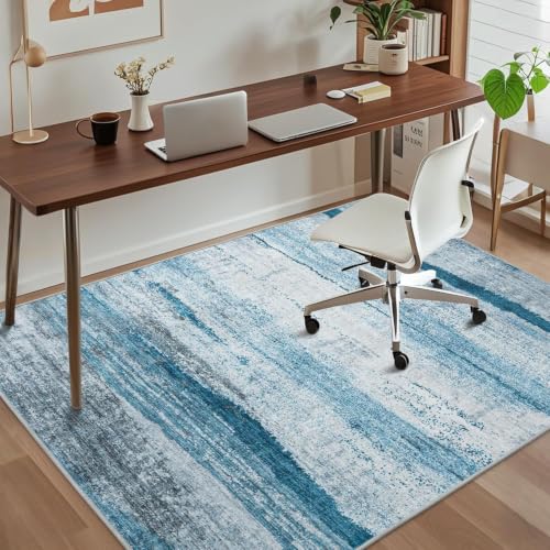 Office Chair Mat for Hardwood Floor, 72"x48" Easy Glide Computer Chair Mat Protector for Rolling Chair Under Desk Rug Nonslip Backing, Machine Wash - color: Sky Abstraction, size: 48"x72"