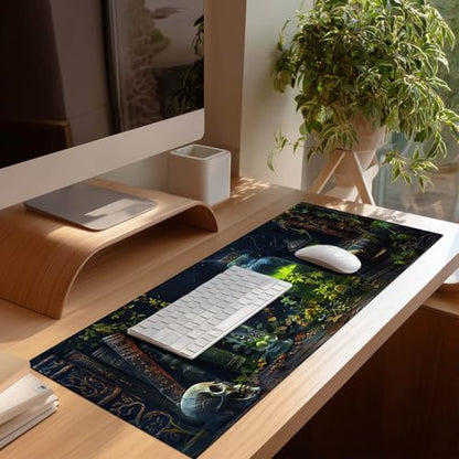 HOMETITUTE Large Mouse Pad 31.5x11.8 Inch Gaming Mousepad Alchemy Botanical Fantasy Art Non-Slip Keyboard Desktop Protector Mat XL Mouse Pad for Home Office Laptop Wireless Mice Accessories - color: Alchemy Botanical Fantasy Art