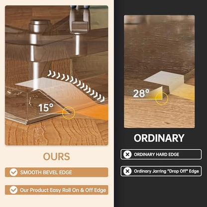 [Tempered Glass] 36“ x 36” Beveled Edge Glass Chair Mat with Polished Edge Clear Office Chair Mat, Glides Smoothly, Suitable for Carpet or Hardwood Floors - size: 36“x36”