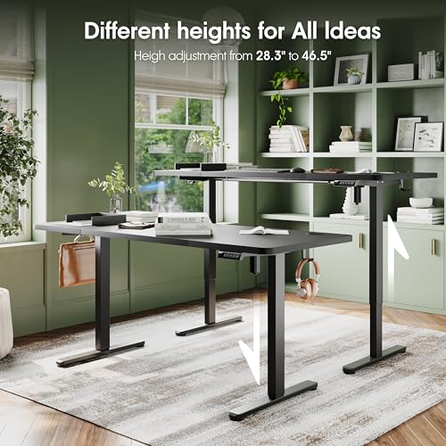 Monomi Electric Standing Desk 63"x28"Height Adjustable Sit Stand Desk | Ergonomic Home Office Computer Gaming Desk with Memory Preset Controller and Anti-Collision,Black - color: Black, size: 63x28