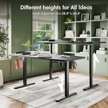 Monomi Electric Standing Desk 63"x28"Height Adjustable Sit Stand Desk | Ergonomic Home Office Computer Gaming Desk with Memory Preset Controller and Anti-Collision,Black - color: Black, size: 63x28