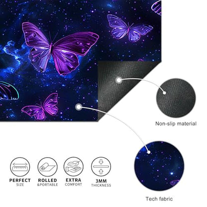 HOMETITUTE Large Mouse Pad 31.5 x 11.8 Inch Extended Desk Mat - color: Purple Butterfly