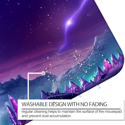 Fantasy Dragon Under Aurora Sky Gaming Desk Mat & Mouse Pad, XL - color: W06