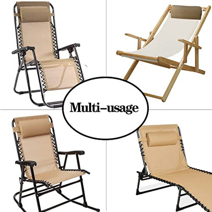 Zero Gravity Chair Set of 2 Replacement Pillow Headrest with Elastic Band, Universal Soft Removable Padded Cushion Head Pillow for Zero Gravity Lounge Chair, Folding Patio Lawn Recliner Chair, Tan - color: Tan, size: 2 Pack