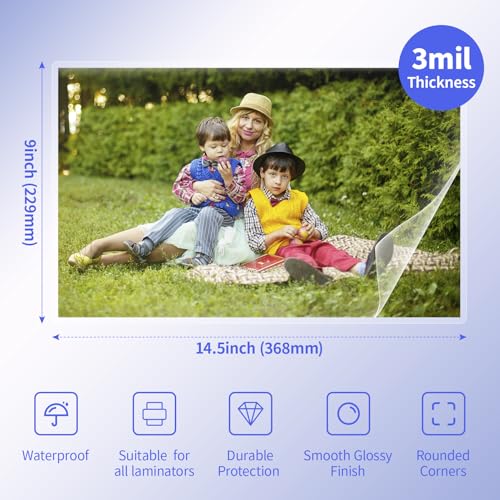 Legal Size Laminating Sheets 8.5"x14"(9x14.5) 3Mil, 200 Pack | 9x14.5 Clear Thermal Pouches for Documents, Compatible with All Laminators - Acid-Free & Bubble-Free Protection - style: 3mil-200PCS