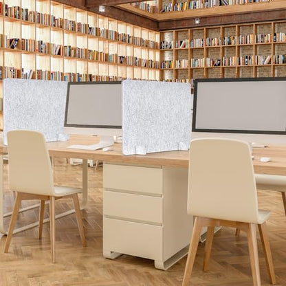 2 Pack Acoustic Desk Dividers, 24" x 20" (Silver Gray) | Freestanding Privacy Panels Set with Noise - Reducing Design Cubicle Sound Proof, Ideal for Office, Classroom, and Home - color: Light Gray, size: 2 Pack