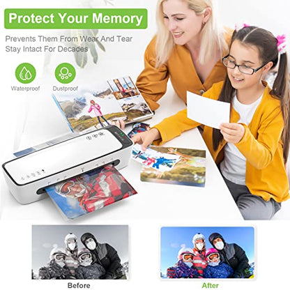Qfun Laminator with Laminating Sheets 9 inch Portable Thermal Lamination - color: White