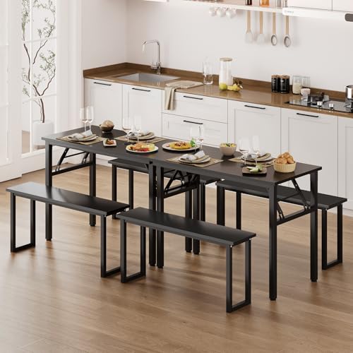 Need Office Computer Desk 35.8 Inch Sturdy Folding Laptop Table Black | Black Frame Writing Gaming Work Table/Foldable Home Office Desk/Sewing Table, No Assembly Required - color: Black & Black Frame, size: 35.8inch