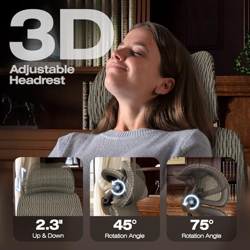 ELABEST X100 Ergonomic Mesh Office Chair with Footrest, Big and Tall Home Desk Chair with 5D Flip-Up Arms, Adjustable 3D Lumbar Support, Gaming & Executive Computer Chair (Coffee Break) - color: Coffee Break