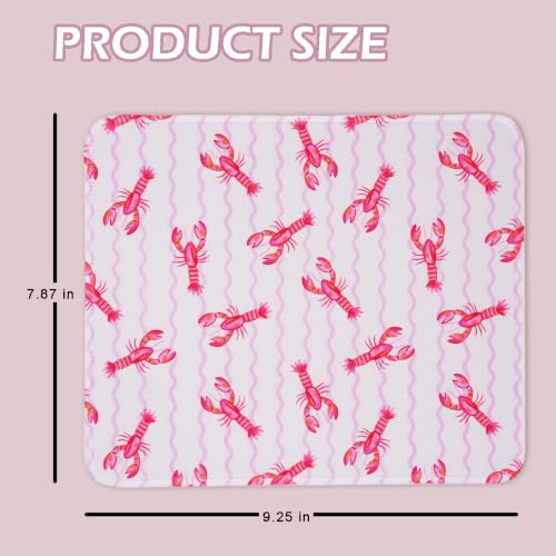 Mouse Pad for Desk with Stitched Edge, Premium Cute Washable Mouse Pads. Computer Mousepad with Non-Slip Rubber Base, Mousepads for Laptop, 9.25x7.75x0.12 inch (Crayfish Waves) - color: Crayfish Waves
